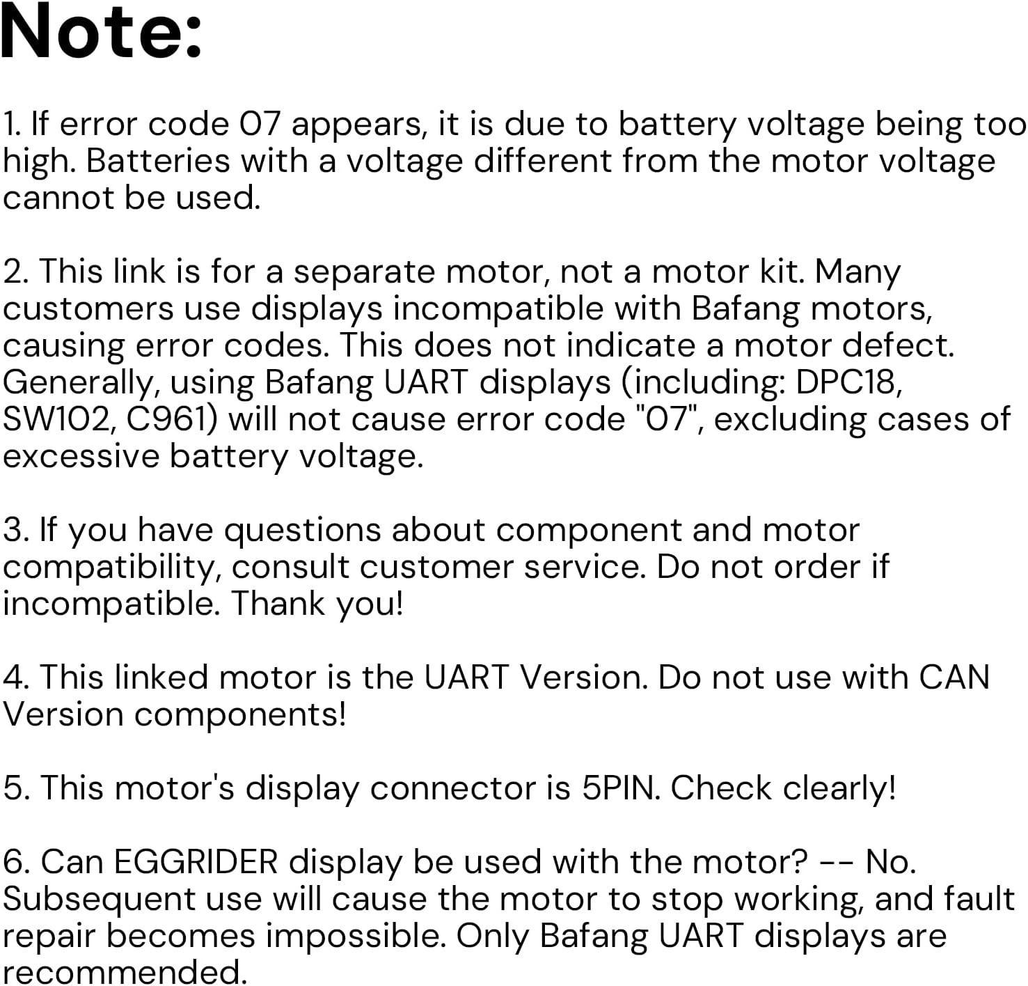 ✅ BAFANG 36V/500W UART Version BBS02B E-Bike Mid Drive Kit, 68mm Bottom Bracket