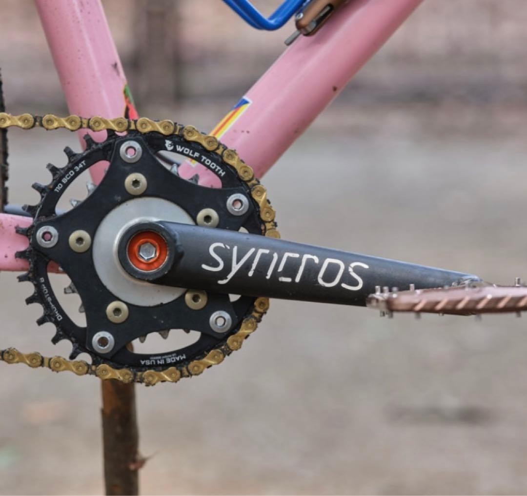 Black Used SYNCROS Revolution MTB Crankset Chromoly Crank Arm Bicycle Chainring