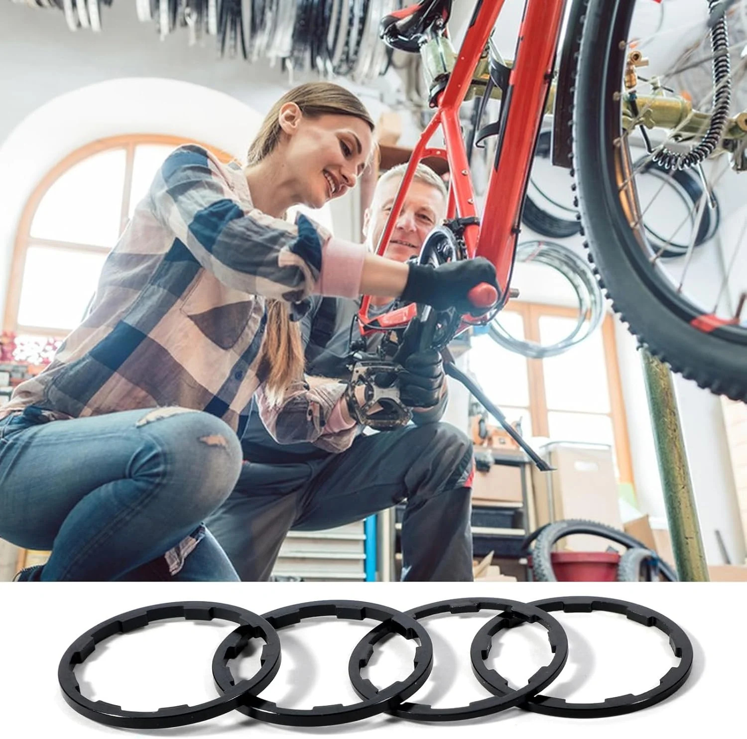 Aluminum Alloy Bike Cassette Spacer Set for 7-11 Speed Bottom Brackets