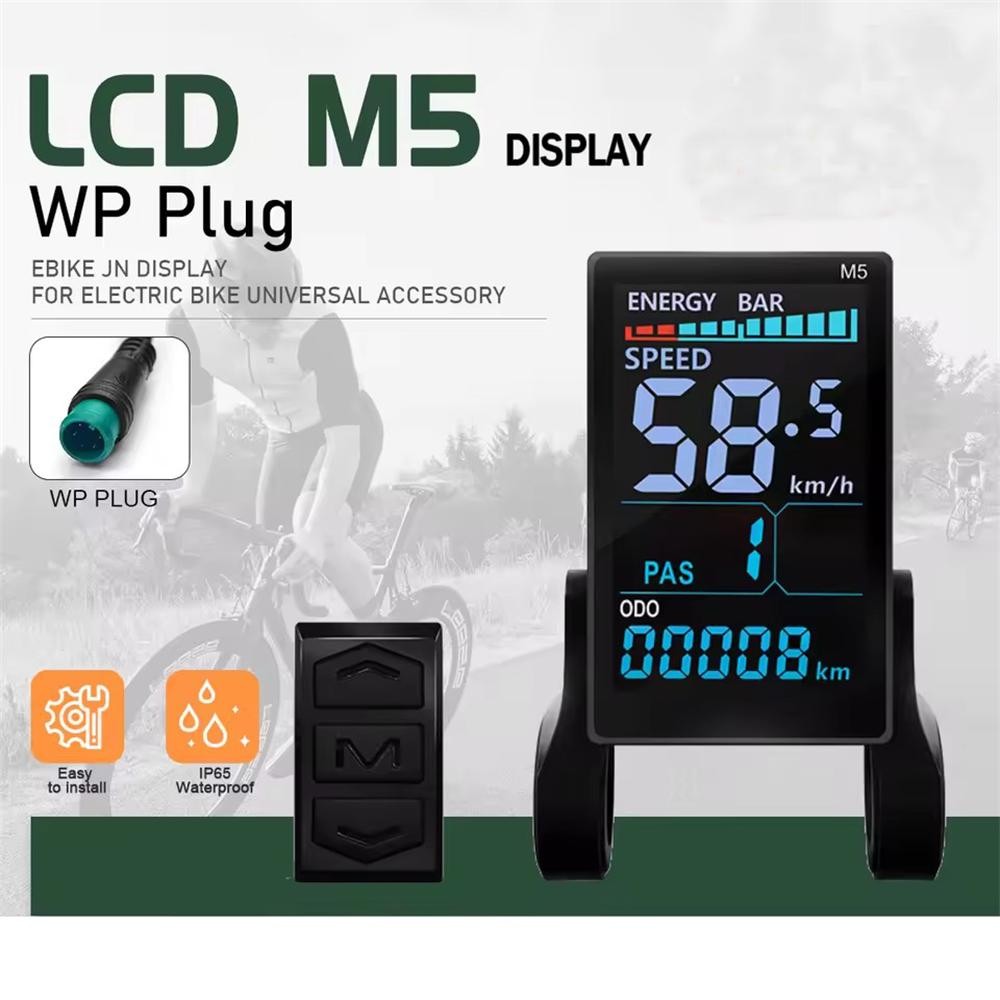 Electric Bike 24V 36V 48V 52V 60V 72V Speed Meter M5 LCD Display Panel Screen