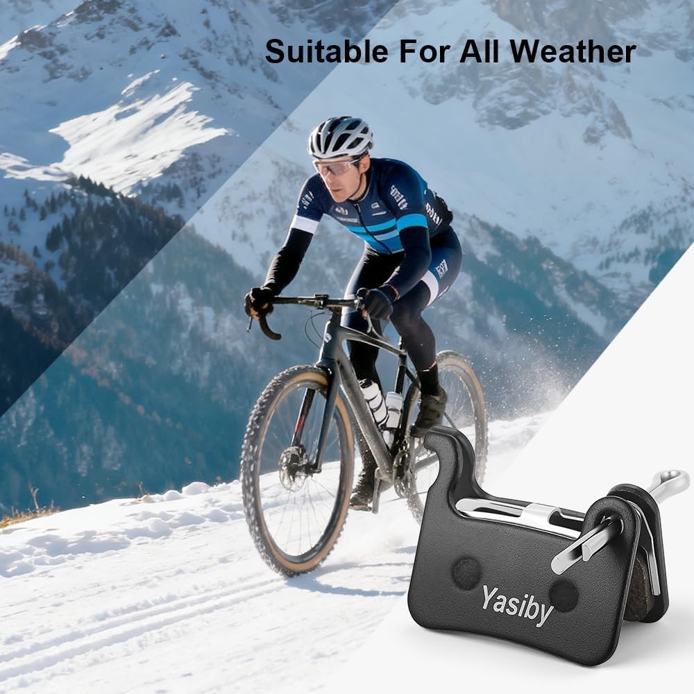 4 Pairs Bike Brake Pads, Resin Semi-Metal Bicycle Disc Brake Pads Ebike Brake