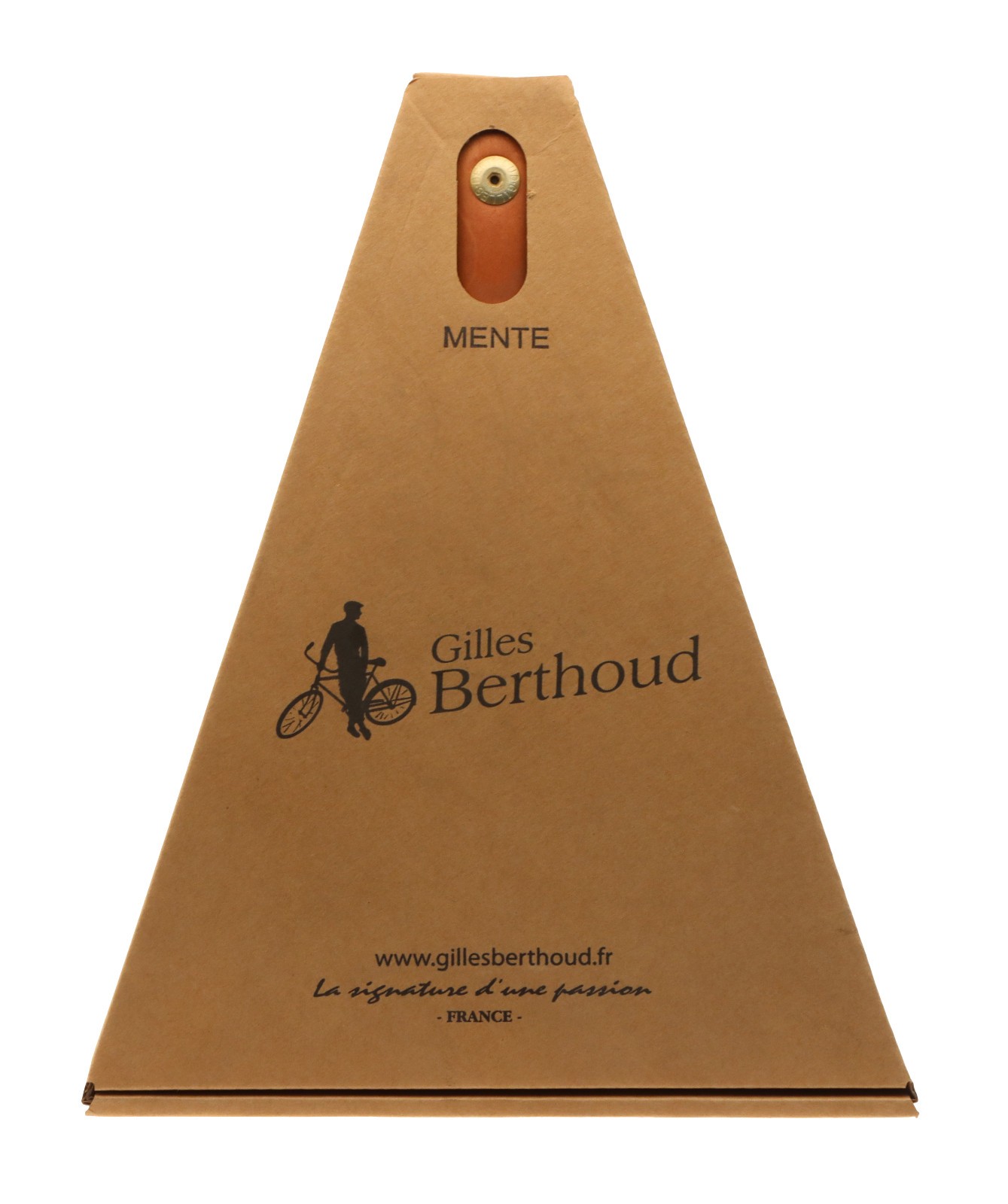 Gilles Berthoud Mente Saddle Steel Rails Hard Leather Cover Natural NEW NOS NIB