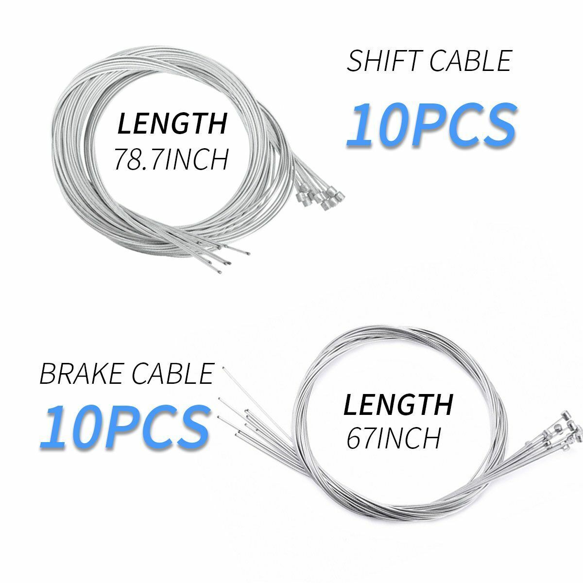 10PCS Bicycle Brake Inner Wire Cable Line For Front Rear Road MTB Bike Break 6FT