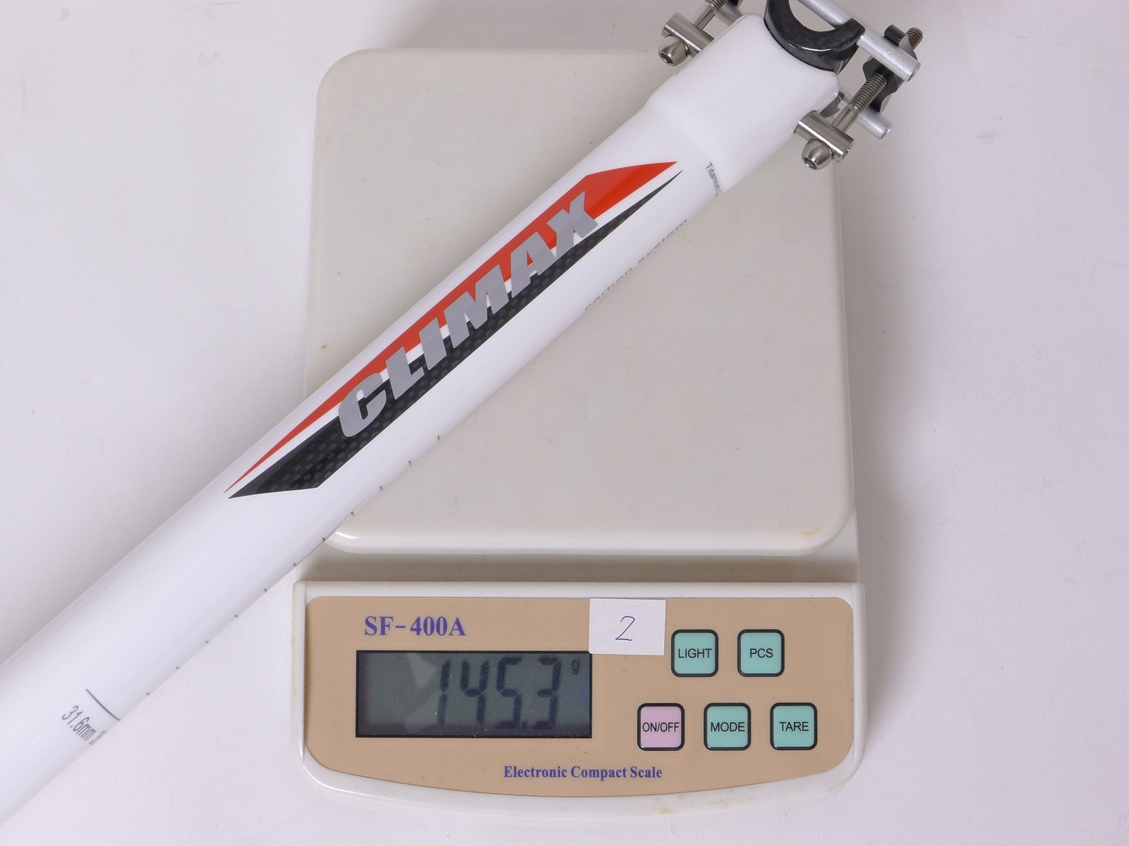 mr-ride 140g,31.6x350mm Climax SP02C 3K gloss carbon Seatpost Road MTB White