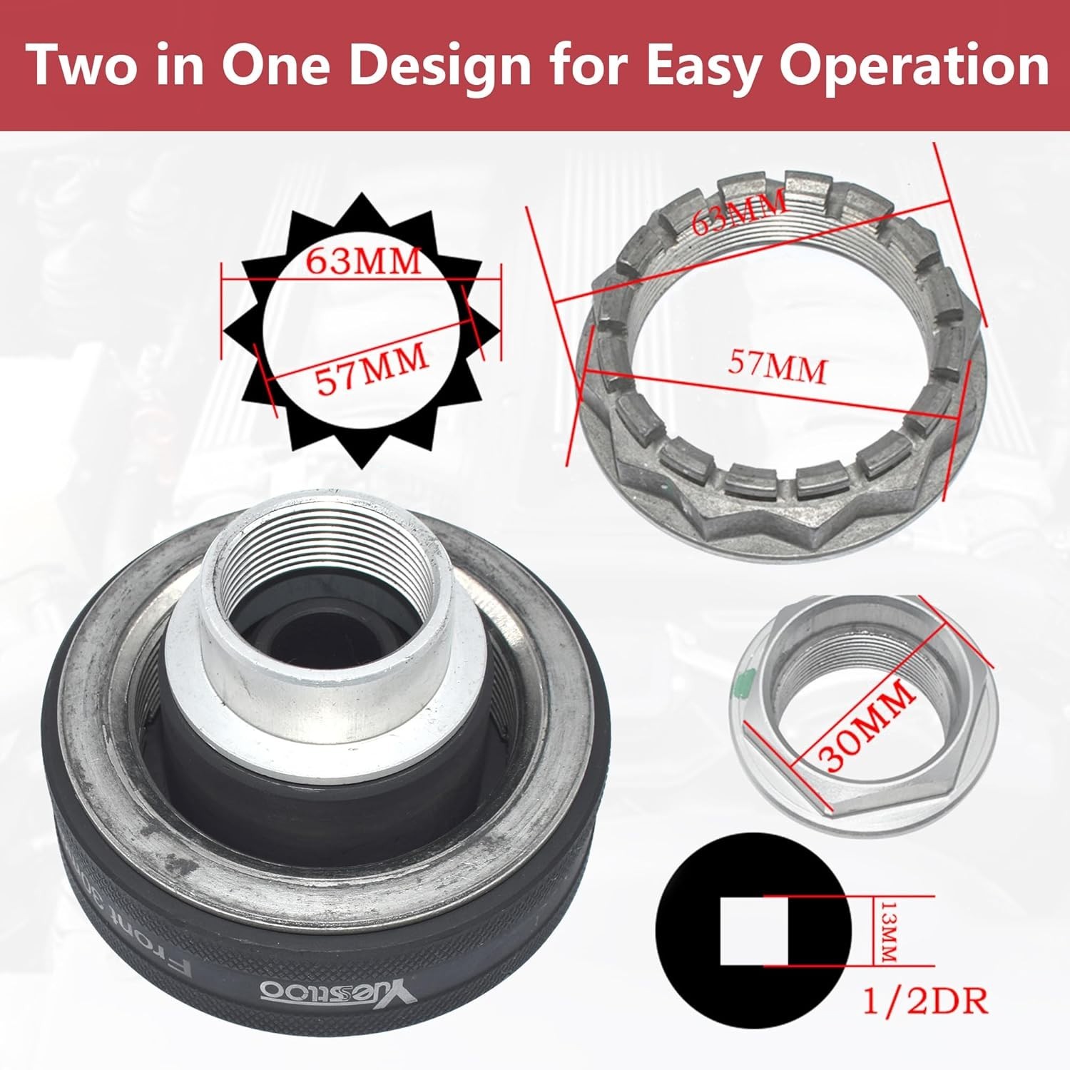 30mm 55mm Front Rear Wheel Axle Nut Socket Tool, Compatible with Ducati Motorcyc