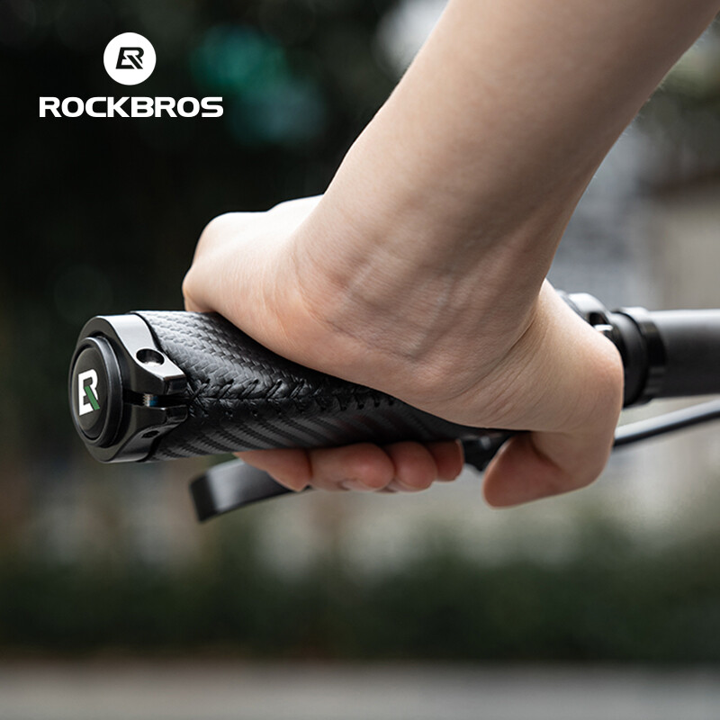 ROCKBROS Bike Handlebar Grips Leather Standard Ergonomic Waterproof Hand Grips