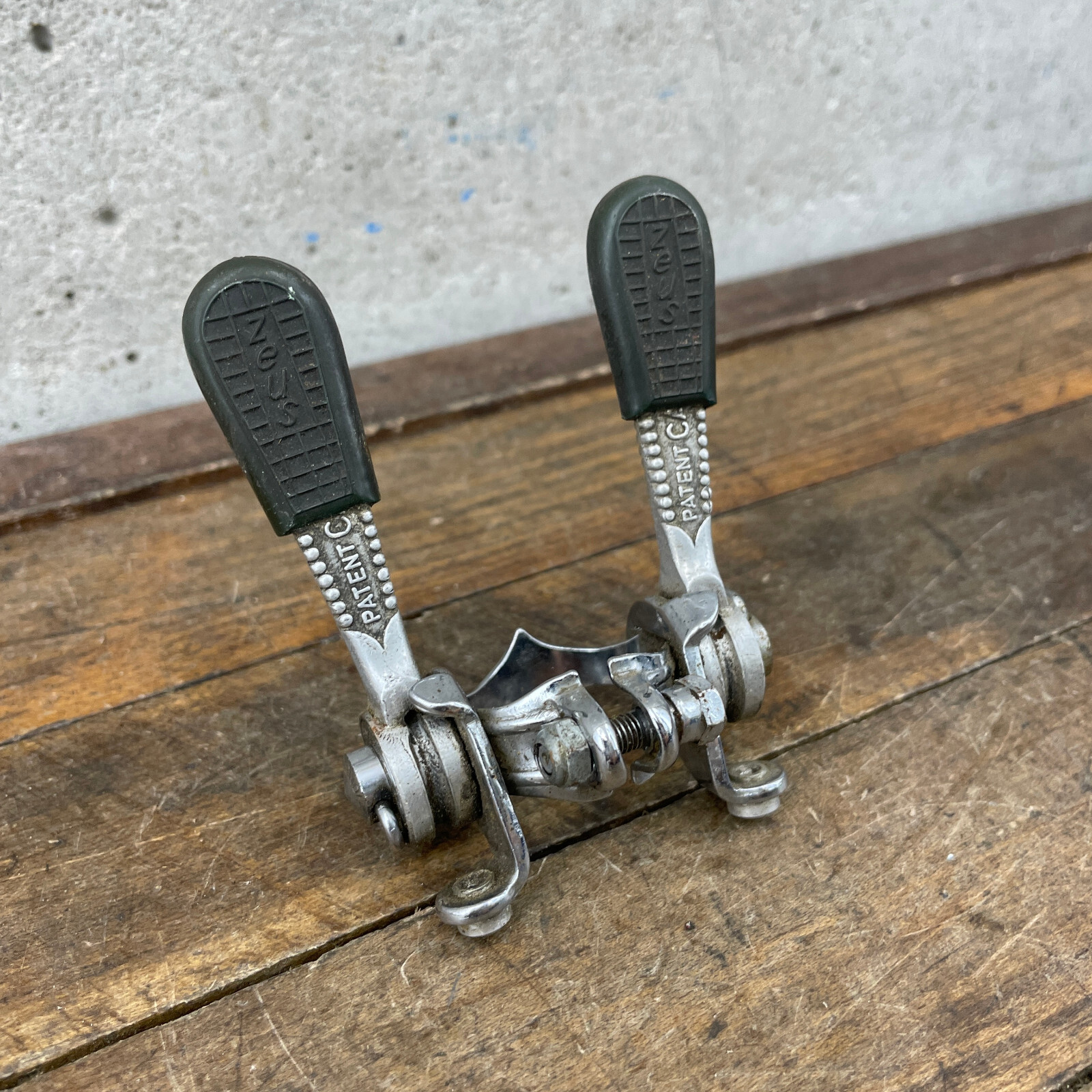 Vintage Campagnolo Record Down Tube Shifter Set Zeus Covers Shift Lever Clamp