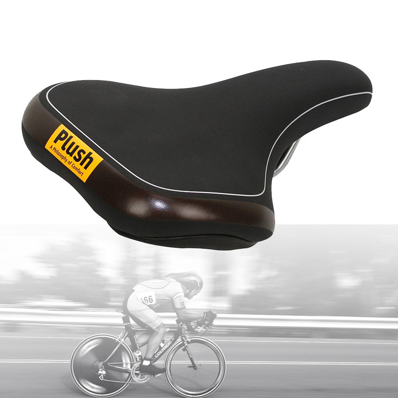 Velo Plush Hybrid Bicycle PU Leather Seat Steel Rail Comfort Bike Gel Saddle