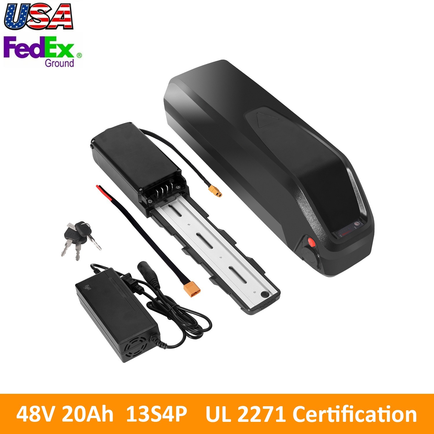 Ebike 48 Volt 20Ah Lithium Ion Battery BMS 4 Pin Electric Bike XT60 Connector
