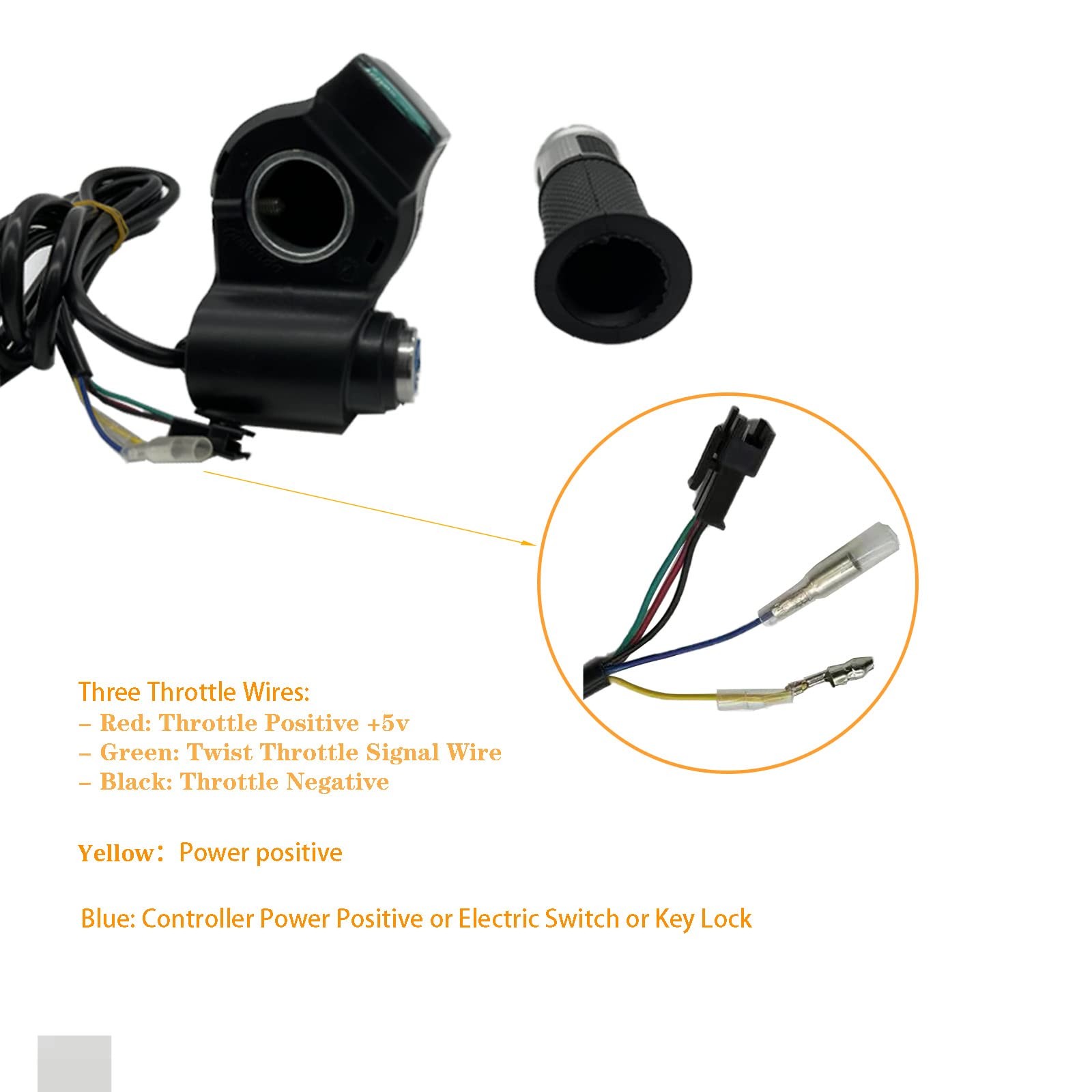 1 Pair EBike Throttle Grip, Universal Electric Bicycle Scooter Twist Handlebar