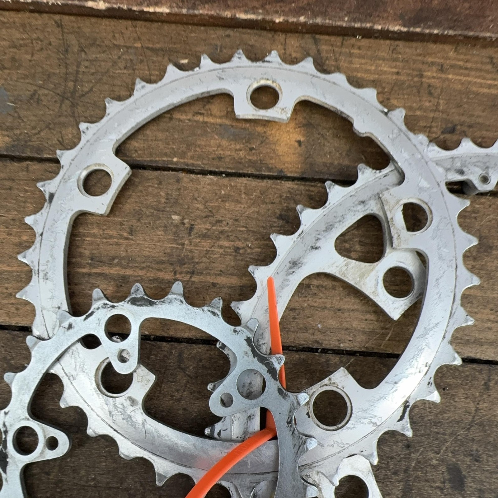 Vintage Shimano FC-MT60 Chainring Set 110/74 BCD 5-Arm Silver MTB 1980s Triple