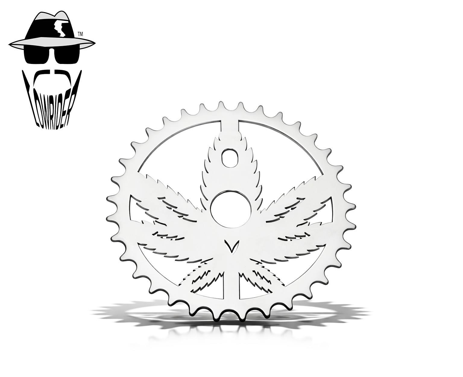 ORIGINAL LOWRIDER Bicycle Laser Cut Mirror Chrome Marijuana 36T Custom Sprocket.