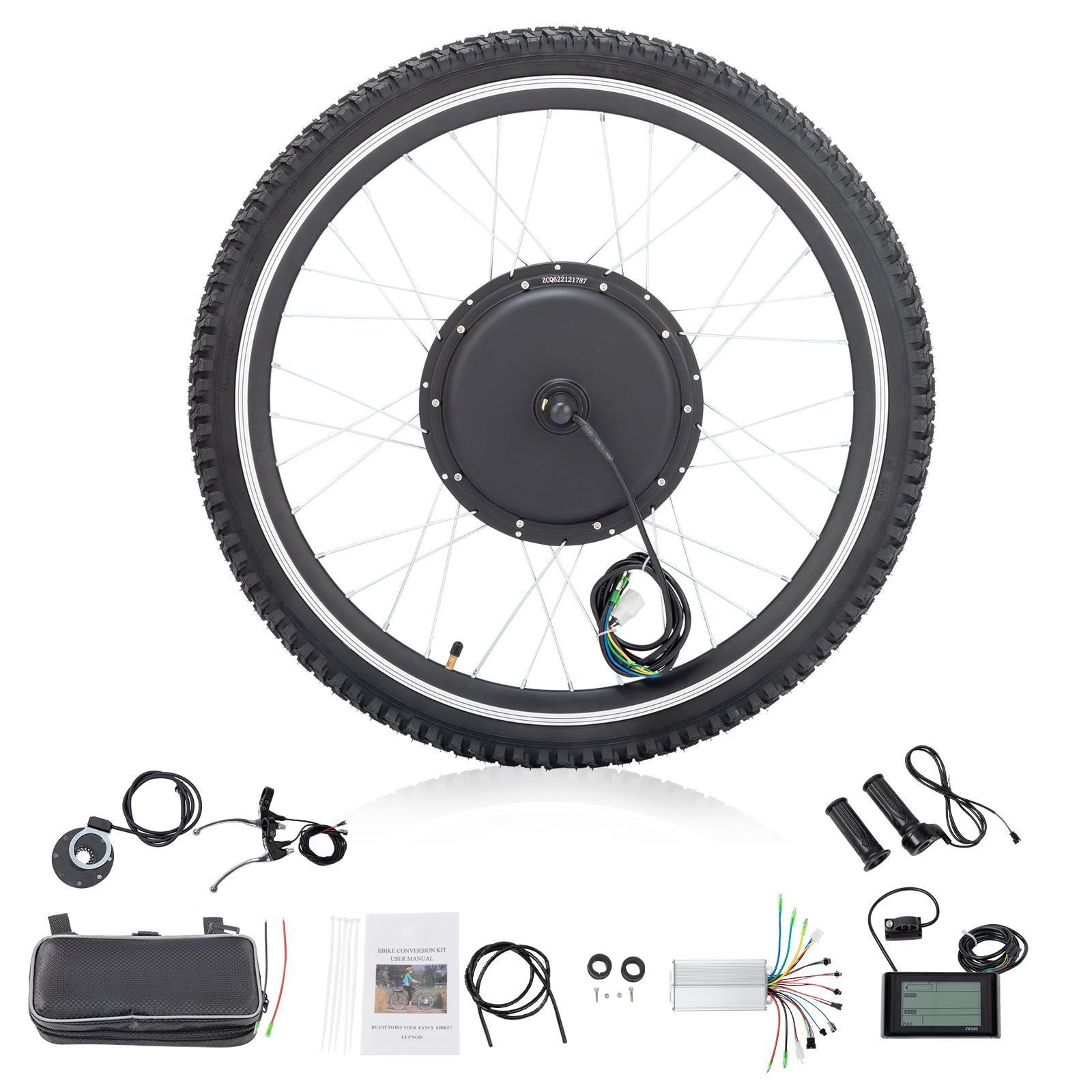 26in Front Wheel 48V 1000W Electric Bicycle Ebike Conversion Kit Hub Motor LCD