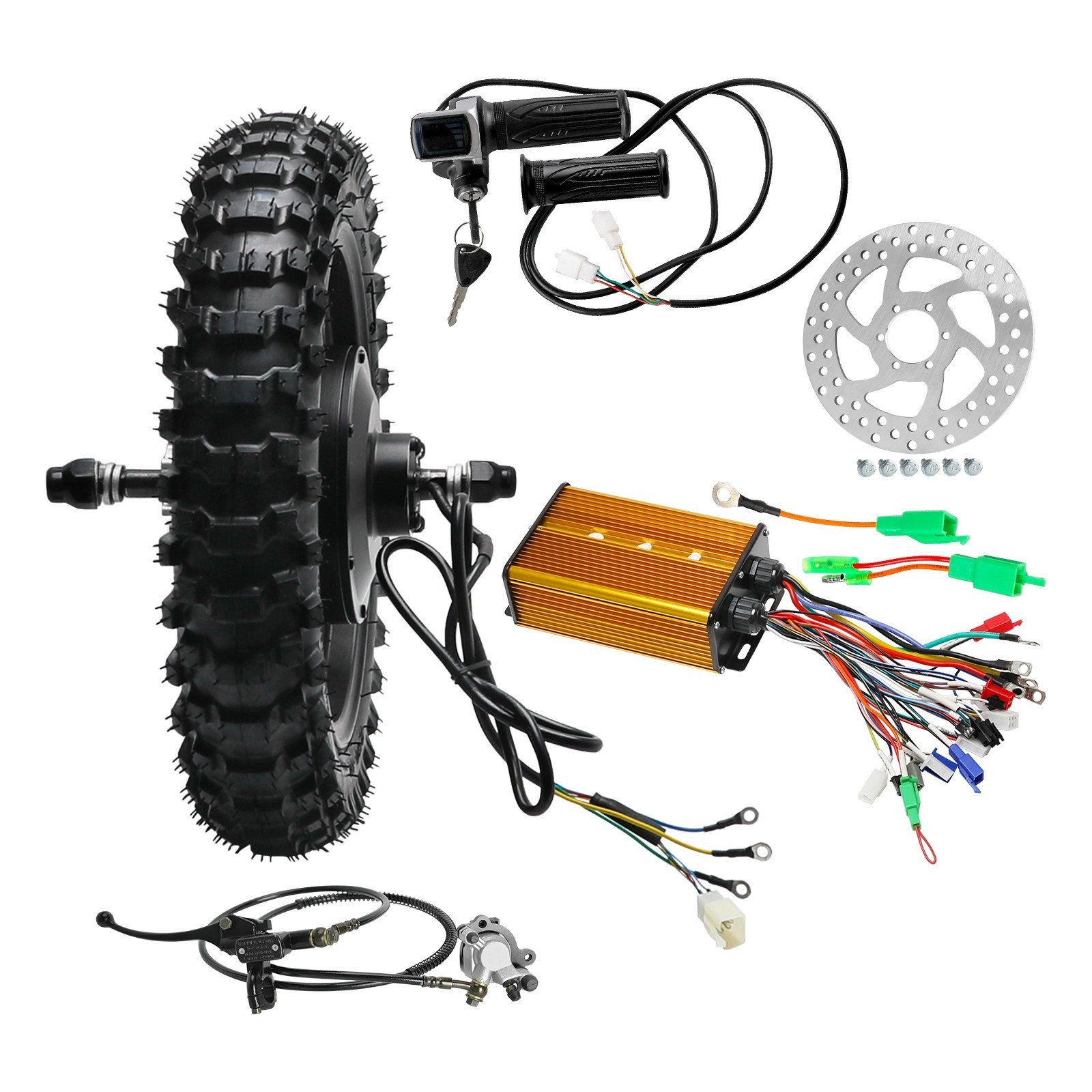 2.50-10 48V 800W Brushless Hub Motor Kit 12″ Rear Wheel eBike Scooter Controller