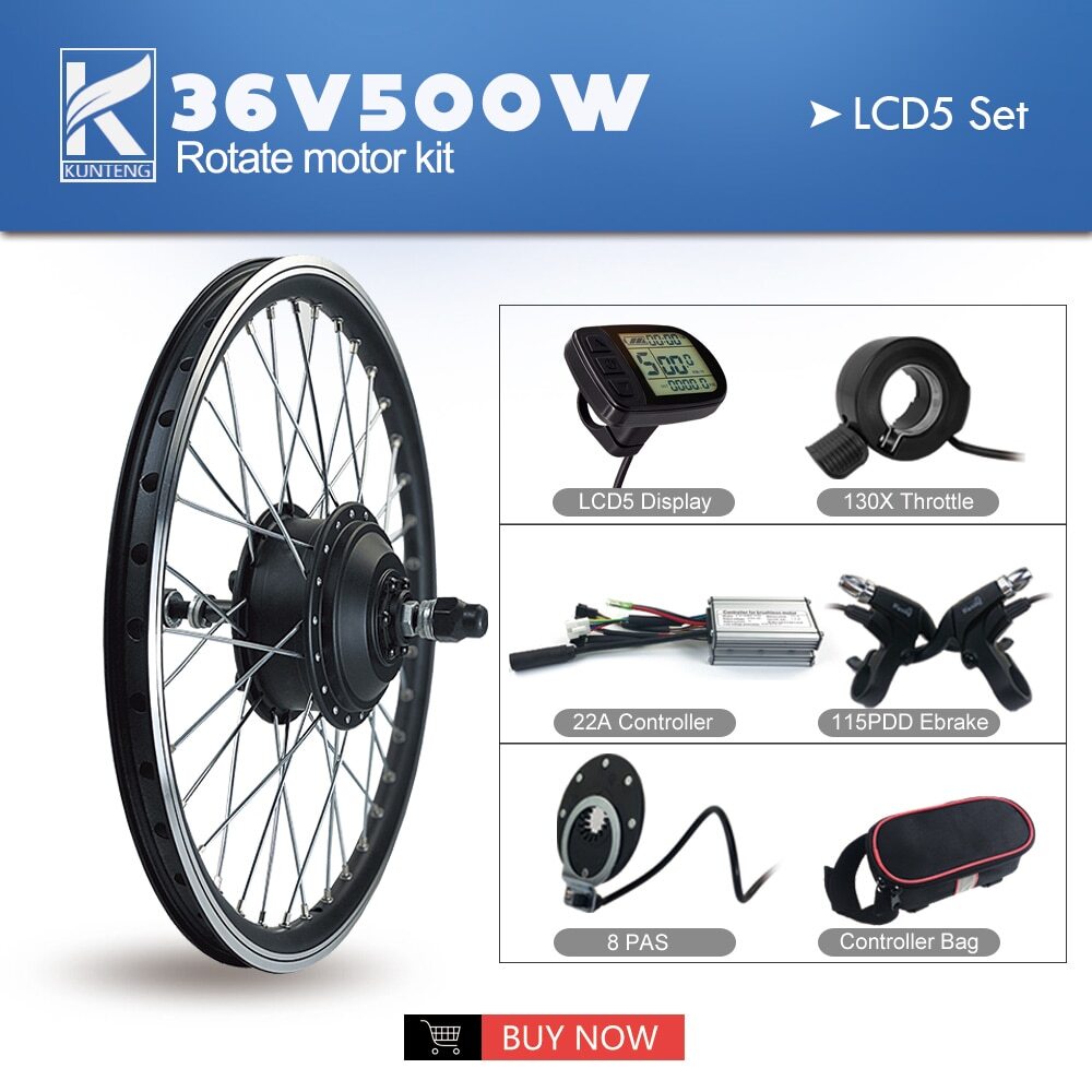 36V48V 500W EBike Conversion Kit Rear Rotate Hub Motor16 20 24-29inch 700C Wheel