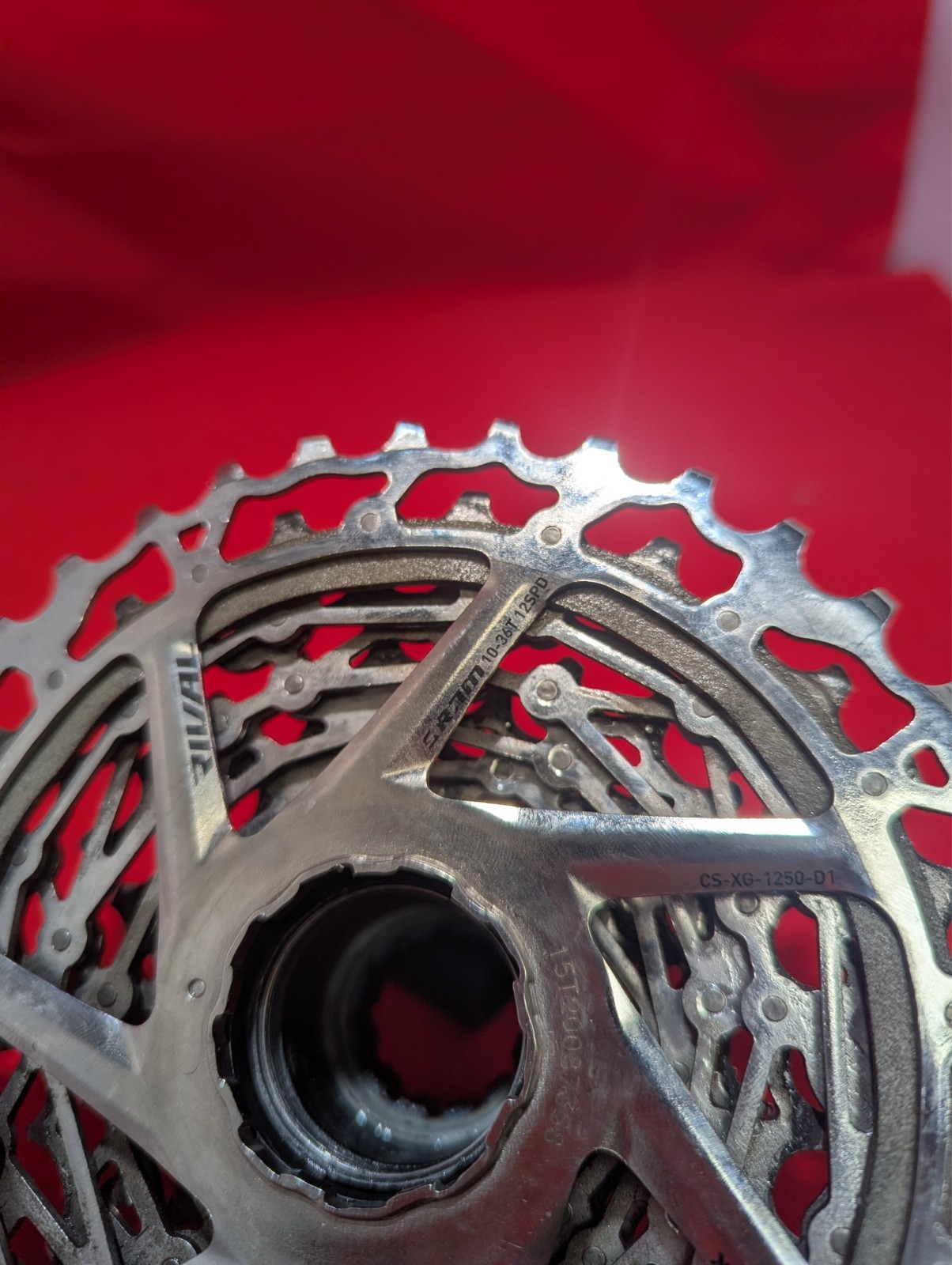 SRAM Rival AXS XG-1250 Cassette – 12-Speed, 10-36t, Silver, For XDR Driver