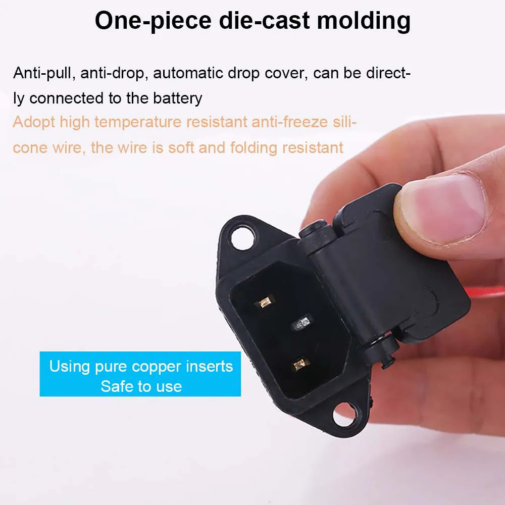 Electric Bike Battery Charging Socket E-Bike Battery Charger Male / Female plug