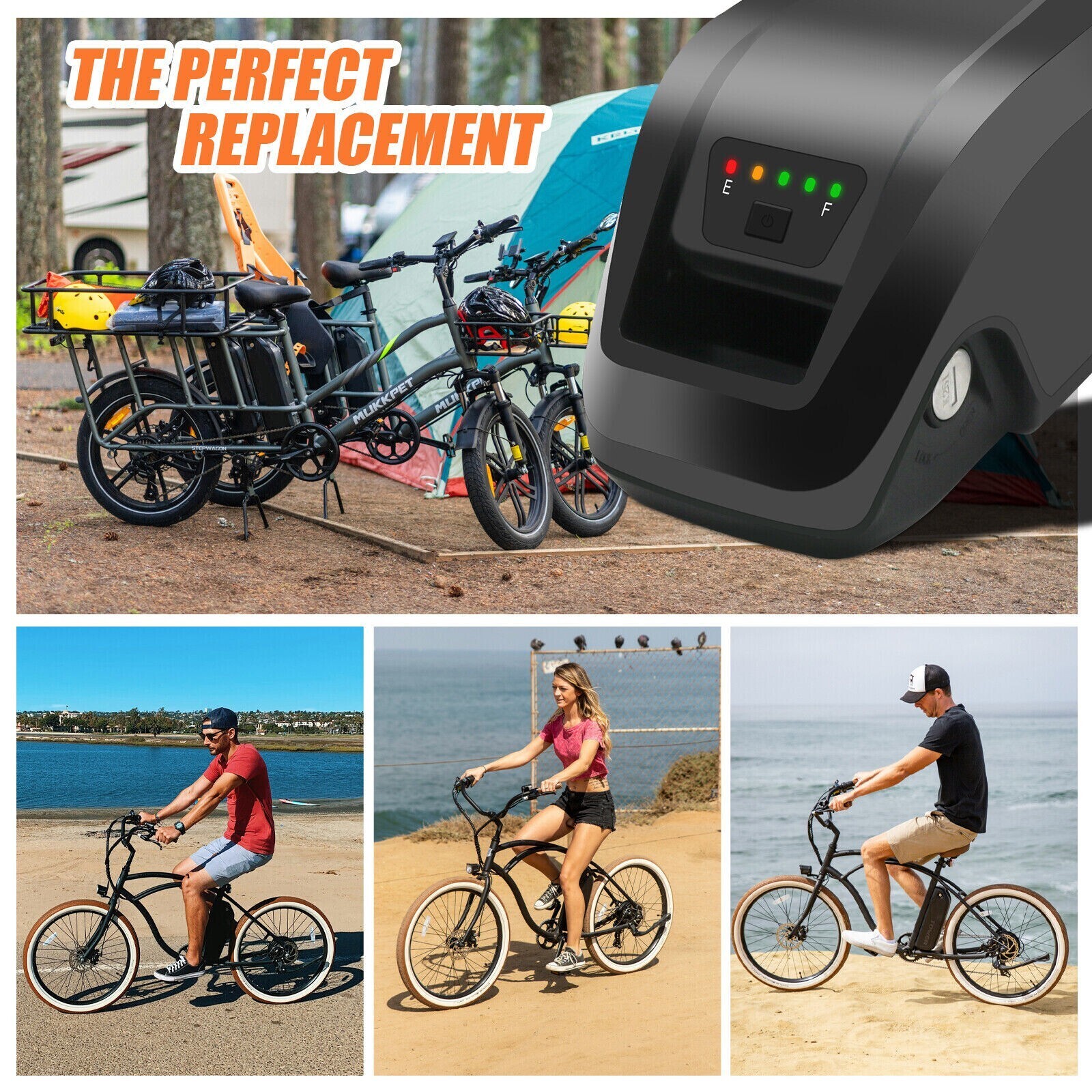 36V 48V 52V 10/15/20AH Lithium Battery BMS For 200W-2000W Ebike Electric Bicycle