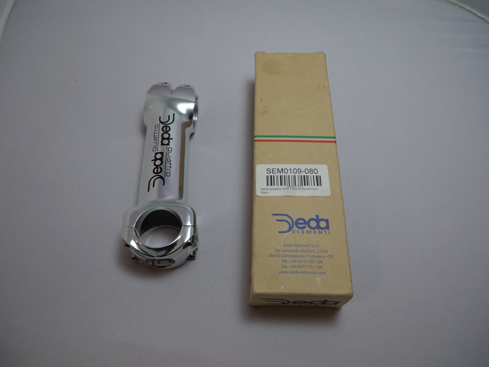 Deda Elementi Quattro HPS Threadless Stem 26mm 1 1/8in Steerer 120mm Silver
