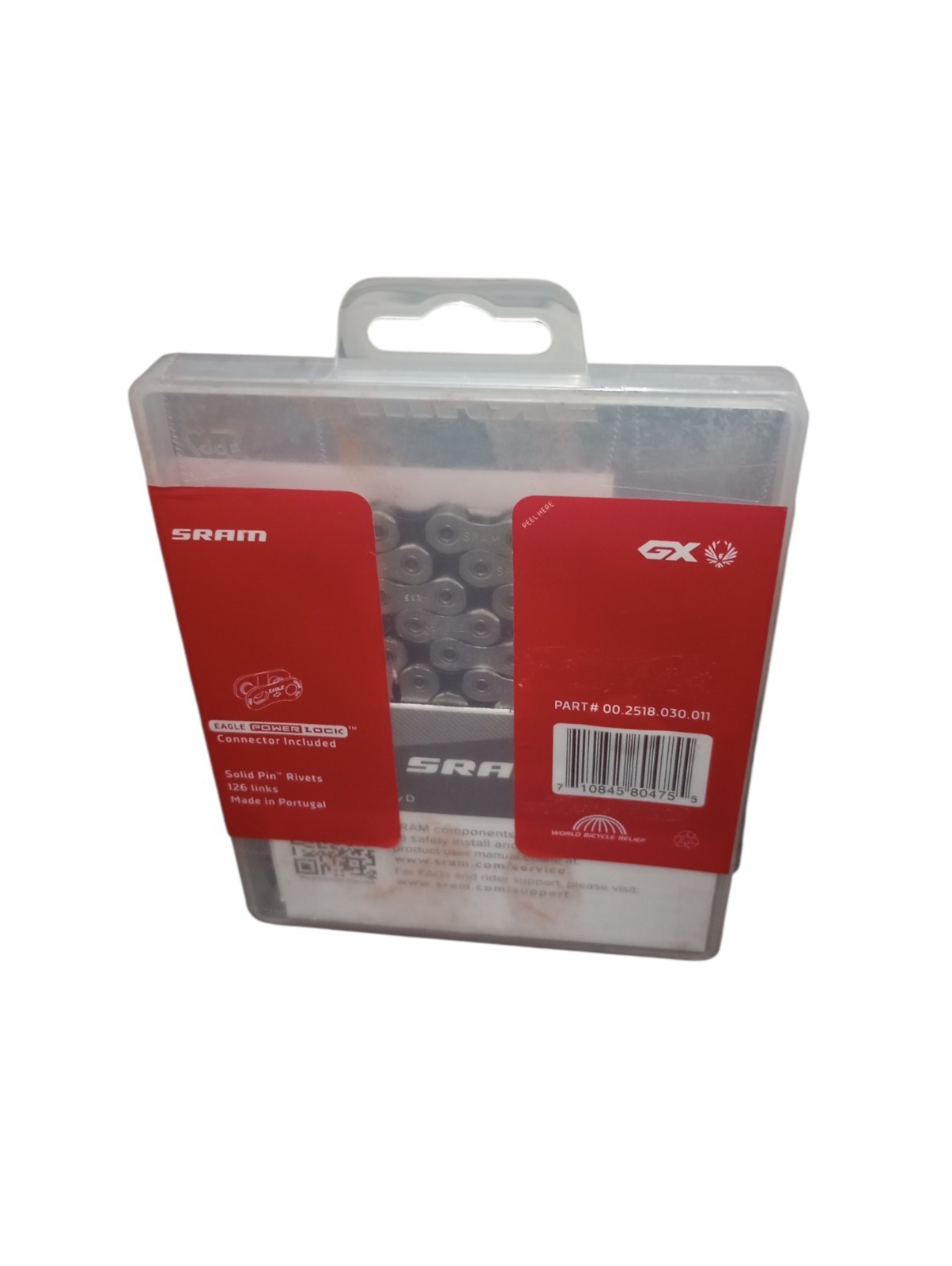 SRAM GX Eagle 12-Speed Chain 126 Links with PowerLock, Silver/Black