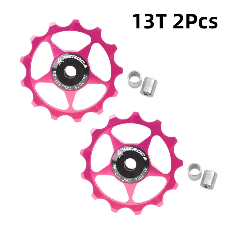 2PCS CNC 7075 Alloy Bike Jockey Wheels 11T 13T Steel Bearing Derailleur Pulley