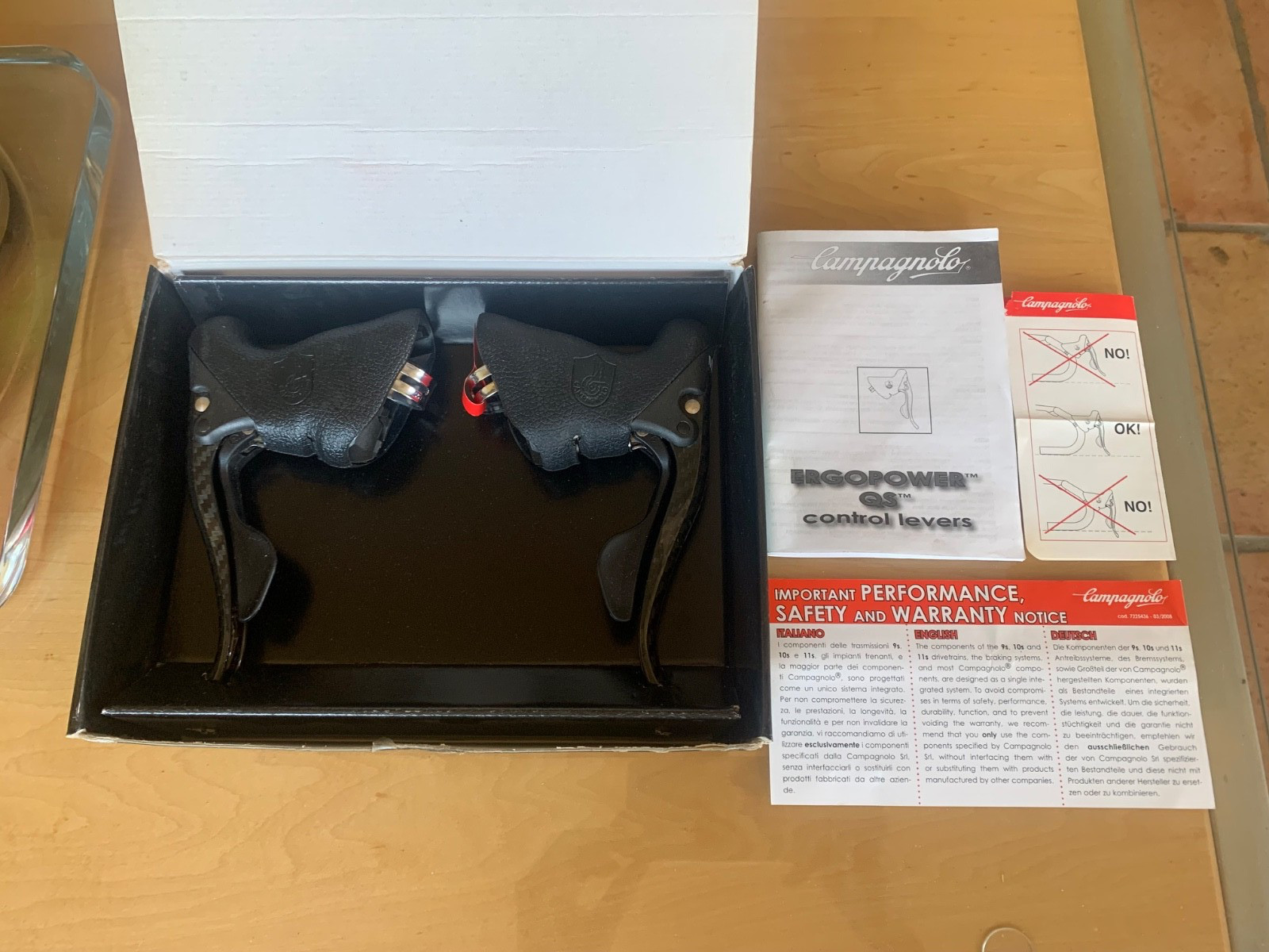 NOS RARE Campagnolo QS MICRON ULTRA Chorus 10 Speed Carbon Ergo Brake Shifters