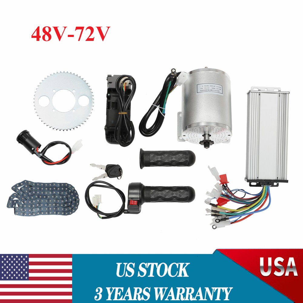 DC 48-72V 3000W Motor Kit with Brushless Controller for Electric Scooter E-Bike