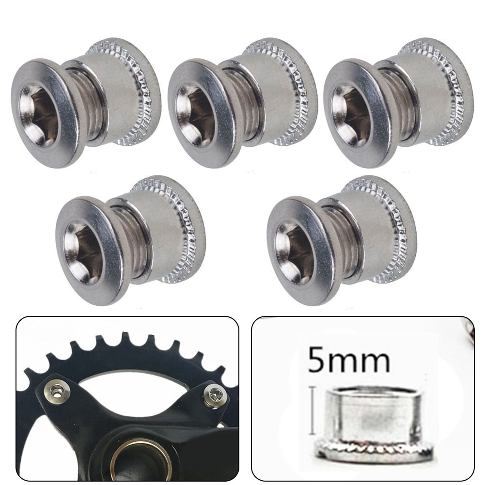 Bike Chainring Bolt Set 5 Pair Crank Bolts and Nuts for Secure Attachment