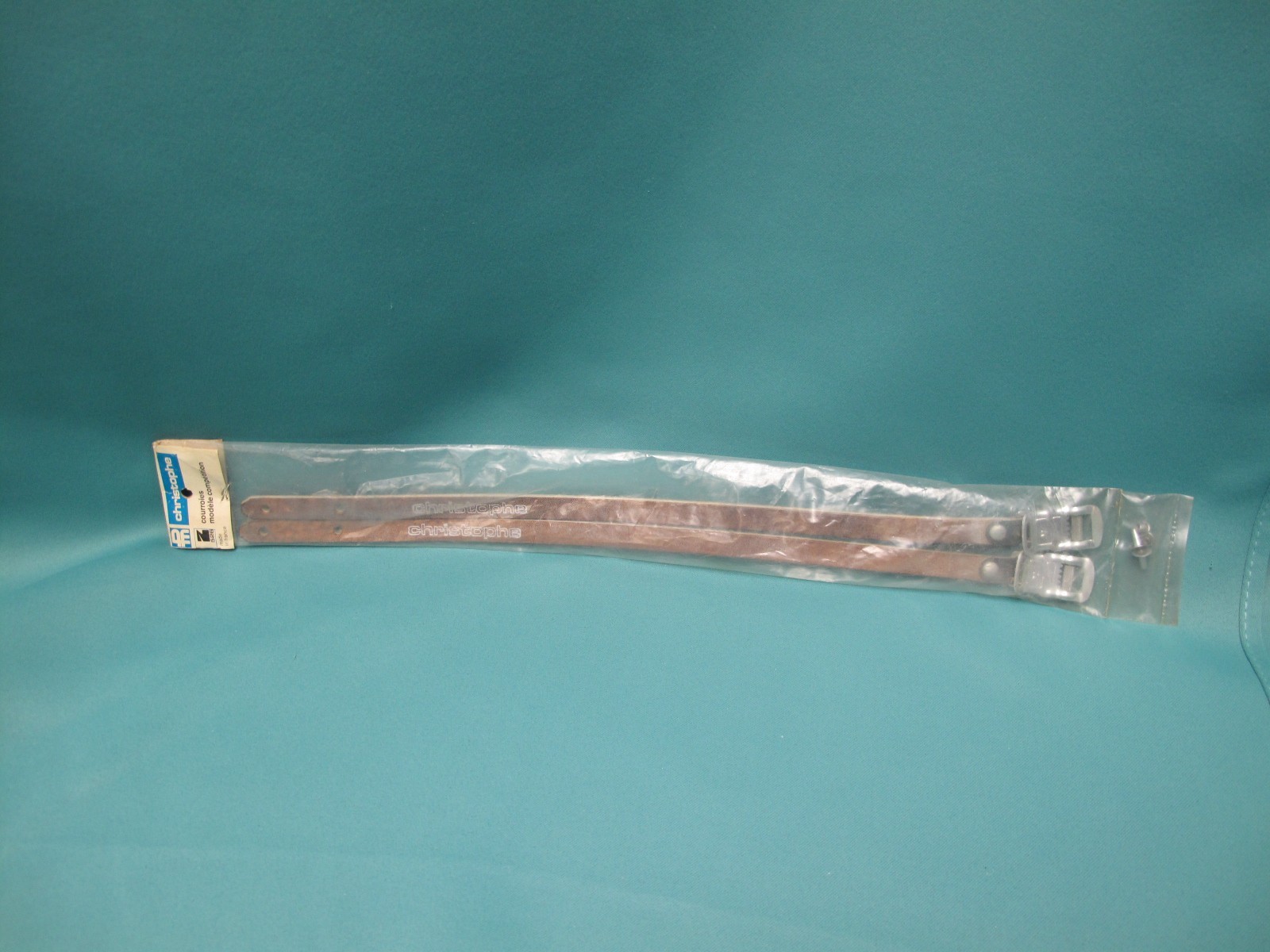 Vintage Christophe Competition Z526 Brown Leather Toe Straps New NOS France