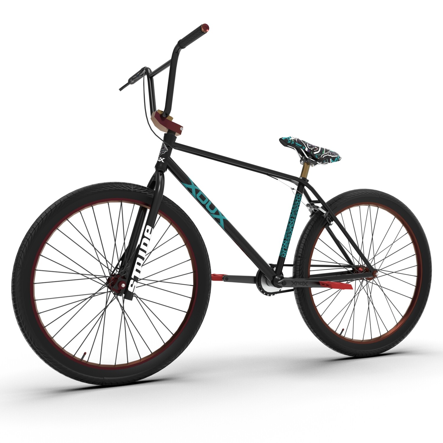 XOUX STRIDE 26 inch Threadless BMX Fork 1-1/8 inch , Black