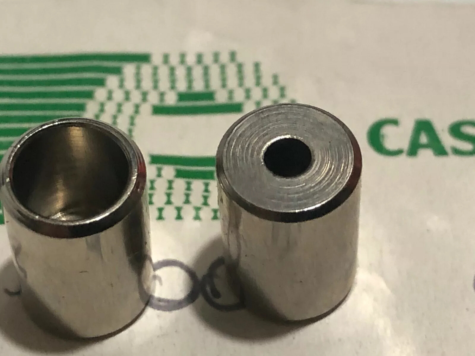 Casiraghi 6mm Brake Housing Ferrules, End Caps, Brass Nickel Plated-1mm Thick (2