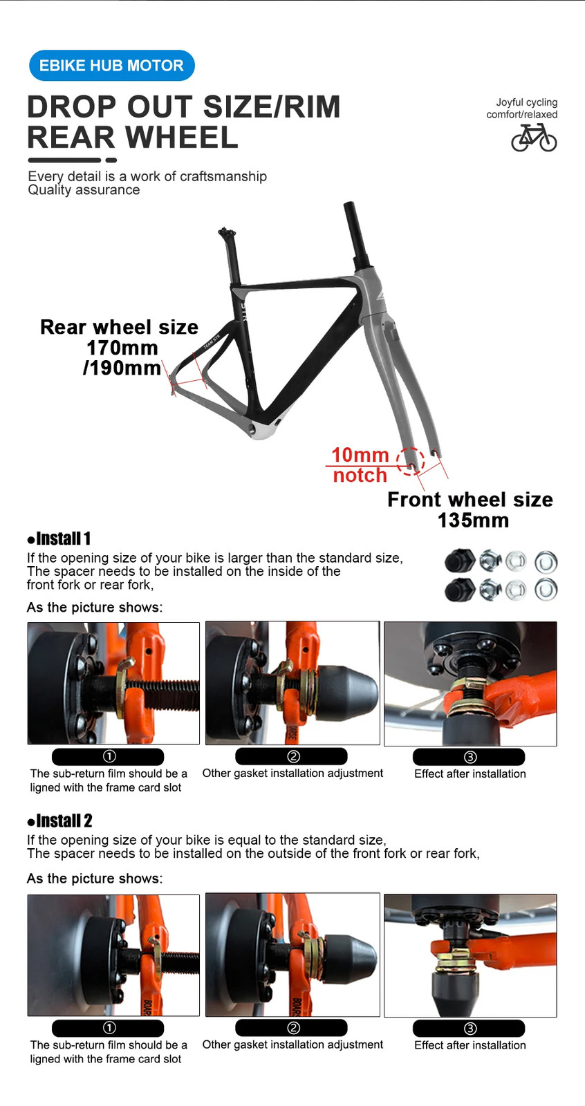 36V 48V 500W Snow Electric Bicycle 4.0 Fat Tire Brushless Gear Hub Motor