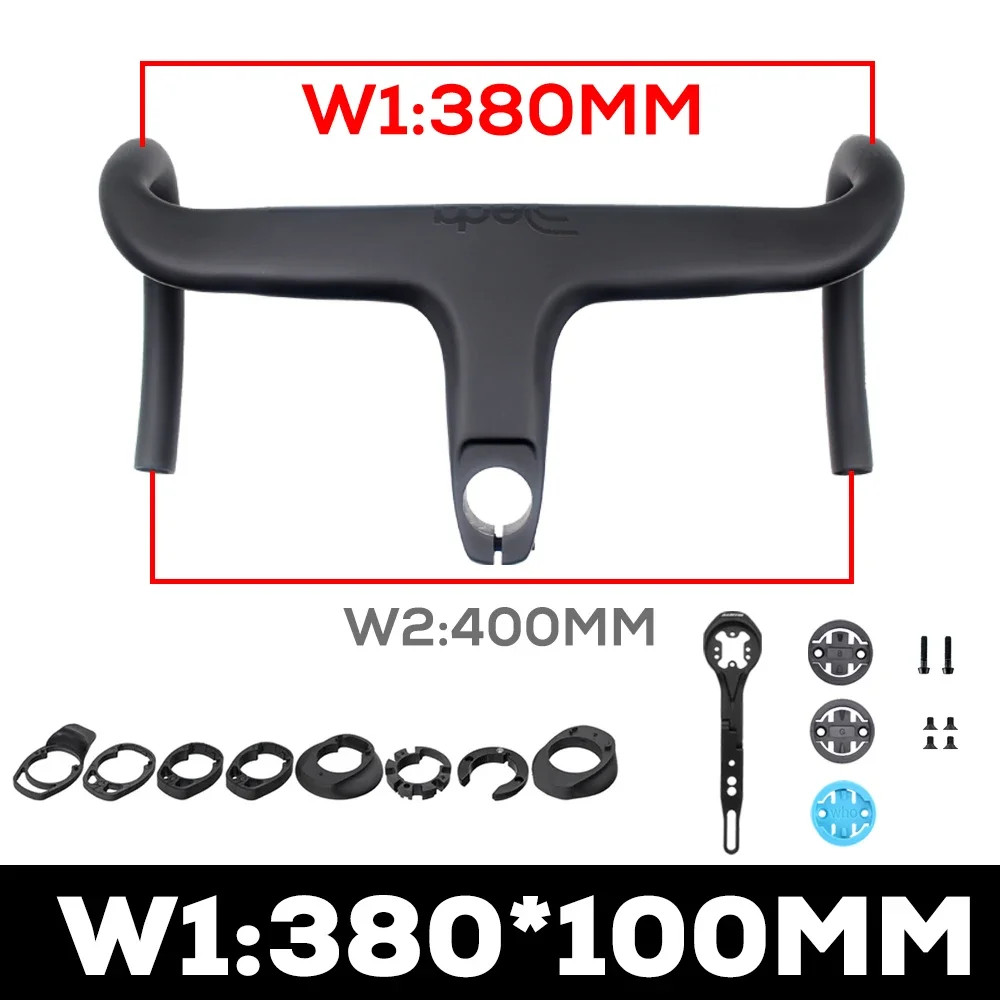 Full Carbon Bicycle Internal Cable Integrated Handlebar with Spacers and Mount