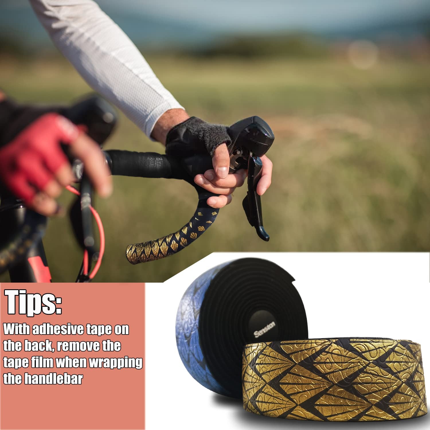 Senston EVA Road Bike Handlebar Tapes 2 Rolls, Cycling Handle Wraps Bicycle B…