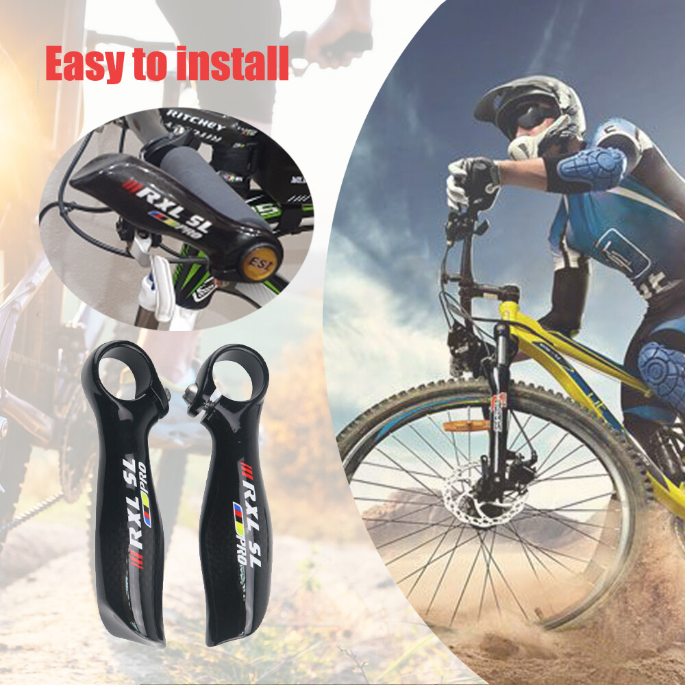Mtb Carbon Bike Bar Ends 22.2mm Ultralight Glossy Small Auxiliary Handlebar Horn