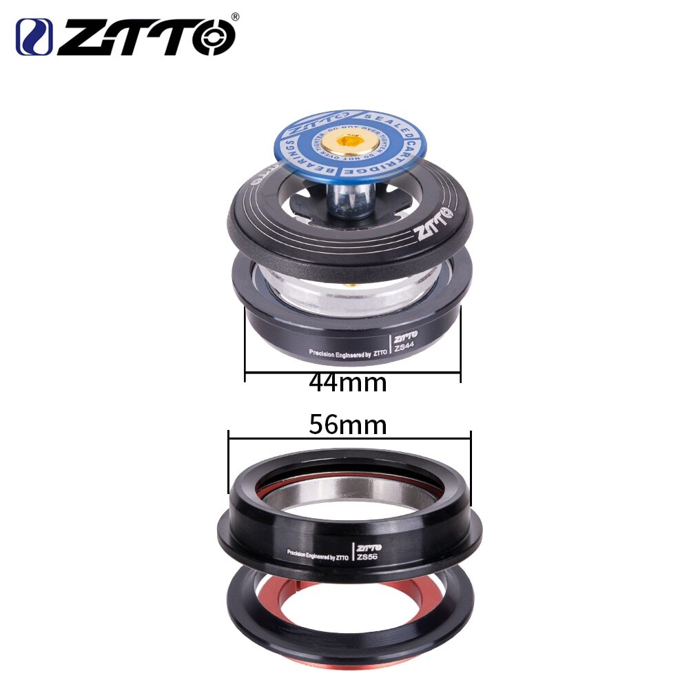 Bicycle MTB Road Bike Headset 44mm 56mm Tapered Straight Tube Fork Universal