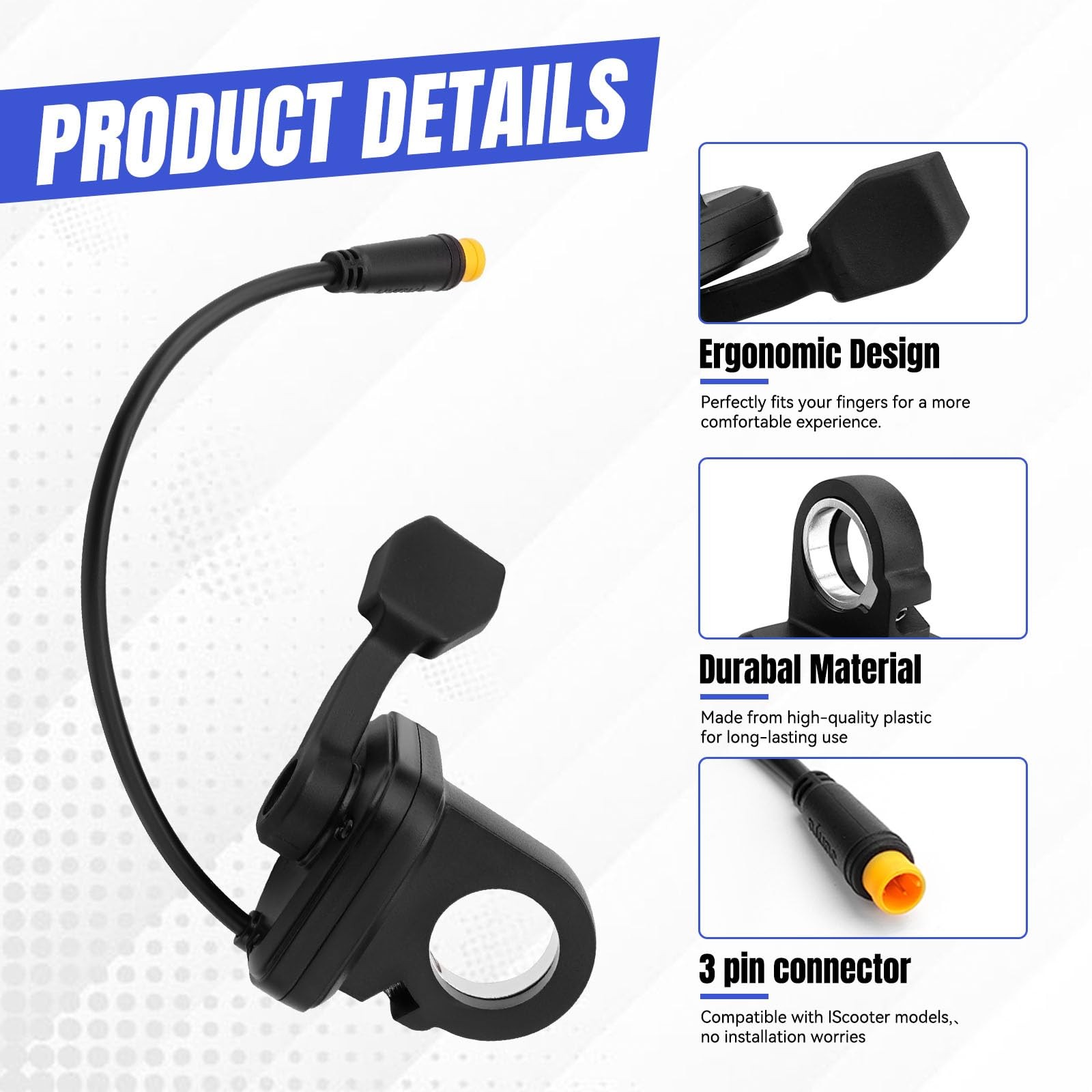 Thumb Throttle Accelerator for IScooter IX3 IX4, Right Hand Accelerator Thumb