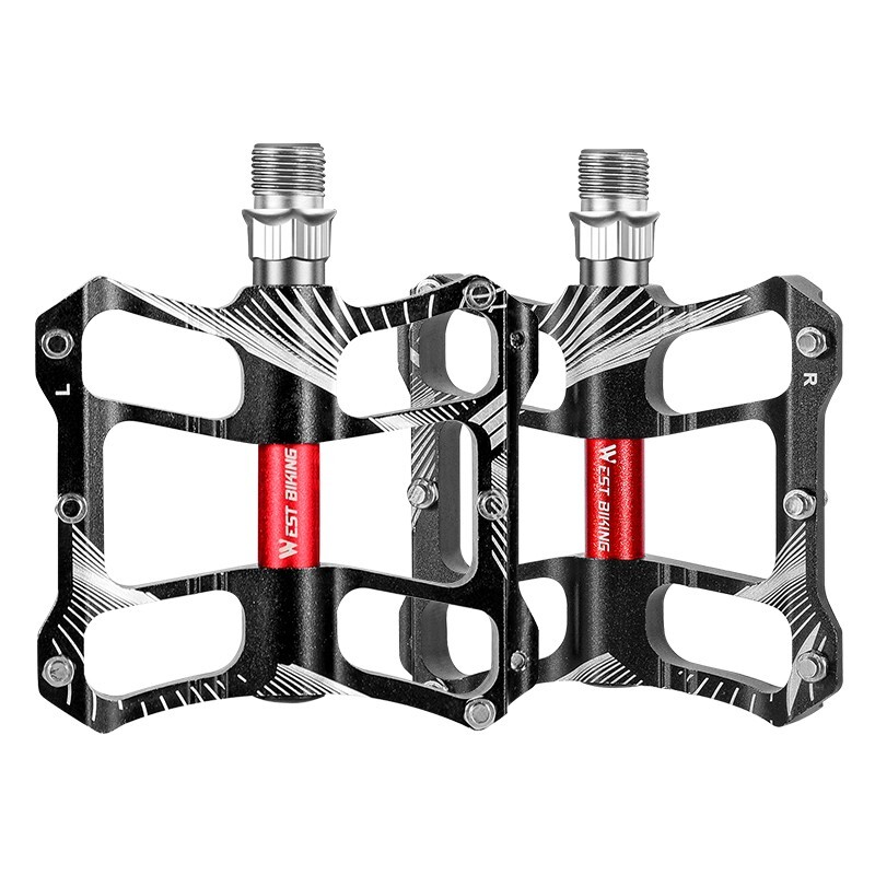 WEST BIKING DU 2 Sealed Bearings Bike Bicycle Flat Platform Pedals 9/16″ Black