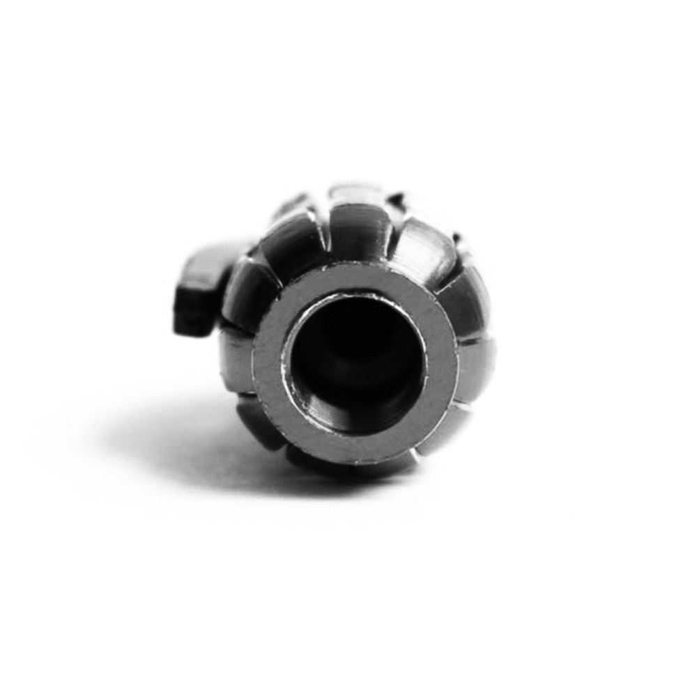 2 PCS Quality Black Grenade-Shaped Anodized Metal Replacement Valve Stem Caps