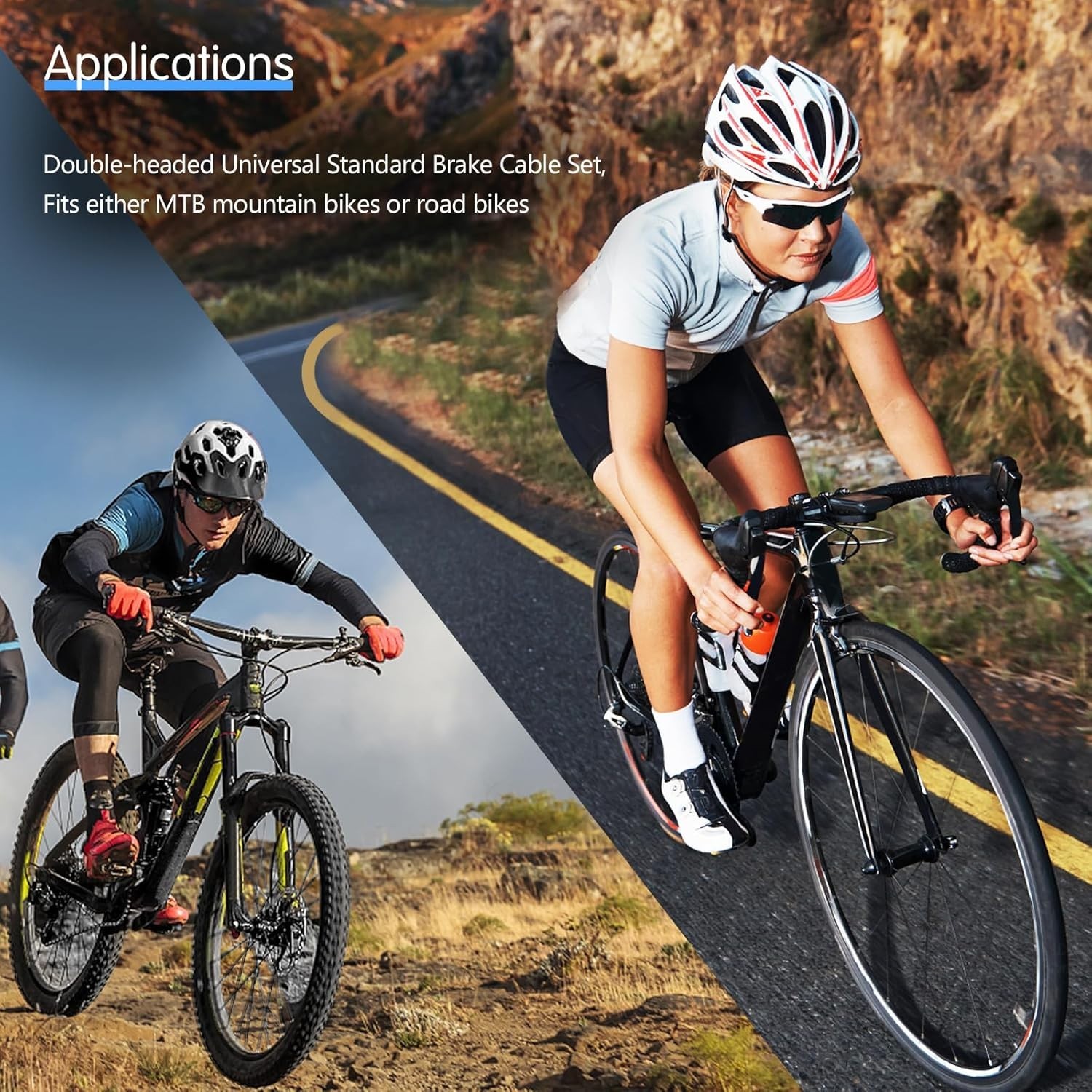 4PCS Universal Bike Brake Cable,Replaceable Brake Inner Wire Cable, Include Free