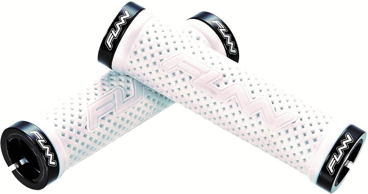 Funn Combat II Mountain Bike Handlebar Grips with Double Lock on Clamp, White
