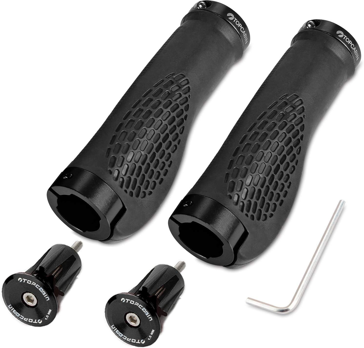 Ergonomic Bike Grips – Widen Holding Rubber Grips with Aluminum LockGrips for…