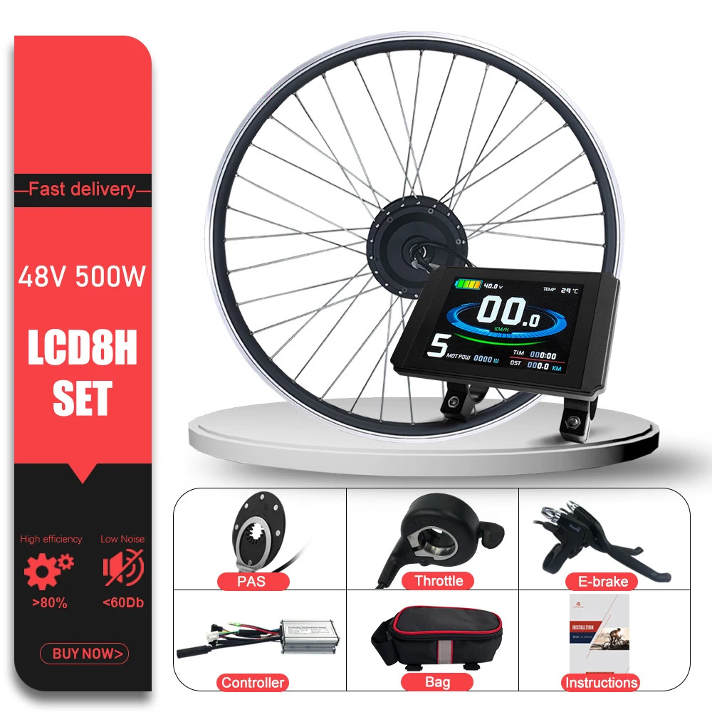 Mountain Electric Bicycle 36V 48V 500W Front Brushless Hub Motor 16-29inch 700C