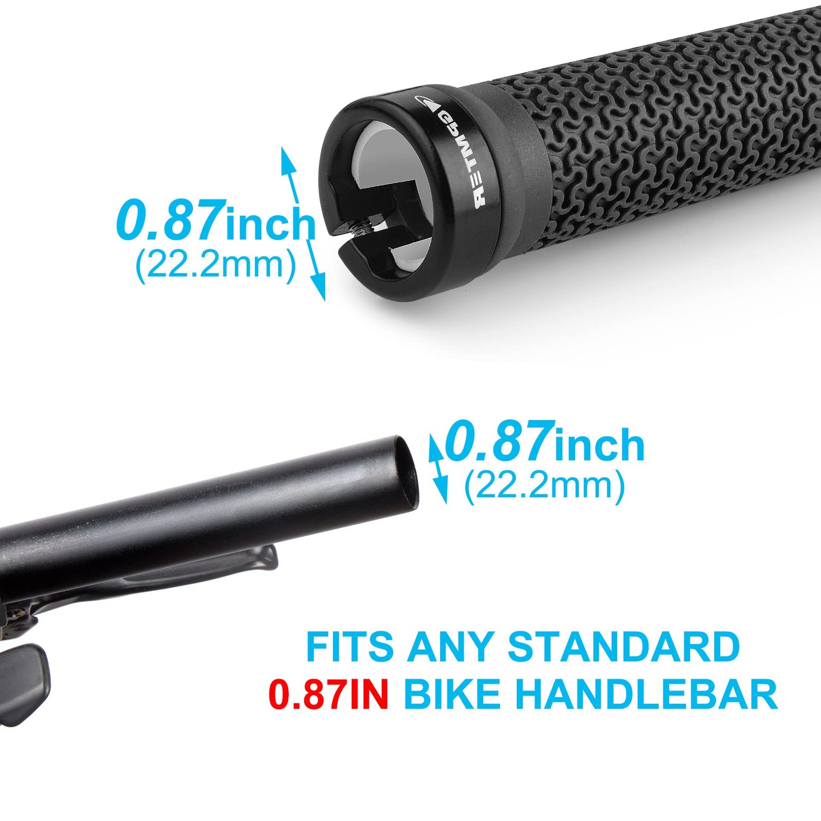 GPMTER Bike Handlebar Grips, Single Lock-on 131 mm L x 22.2 Dia, Black