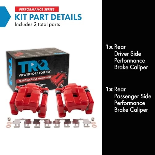 Rear Brake Caliper Set Painted Red Brackets Compatible with 2007-2012 CLA49905