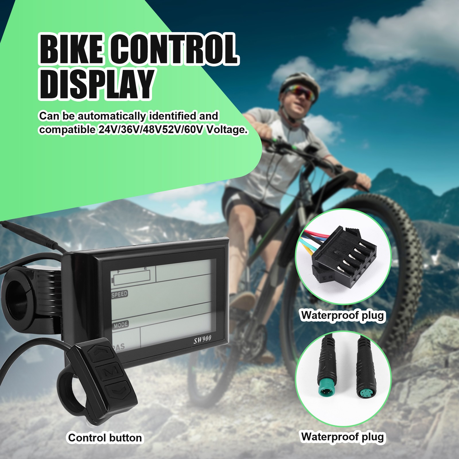 SW900 Ebike LCD Display 36V E-Bike LCD Meter Panel Display for Electric3267
