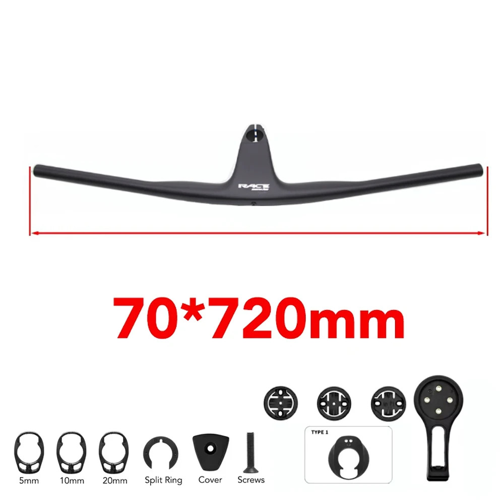 Carbon Fiber Integrated MTB Handlebar -17 Degree Internal Cable 50mm-90mm Stem