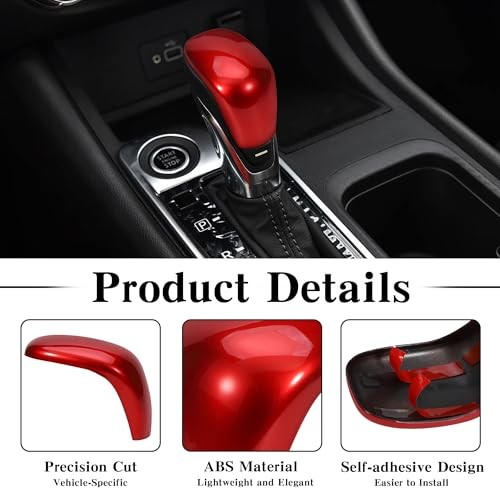 Car Gear Shift Knob Cover Compatible with Nissan Sentra Altima 2020 2021 Red