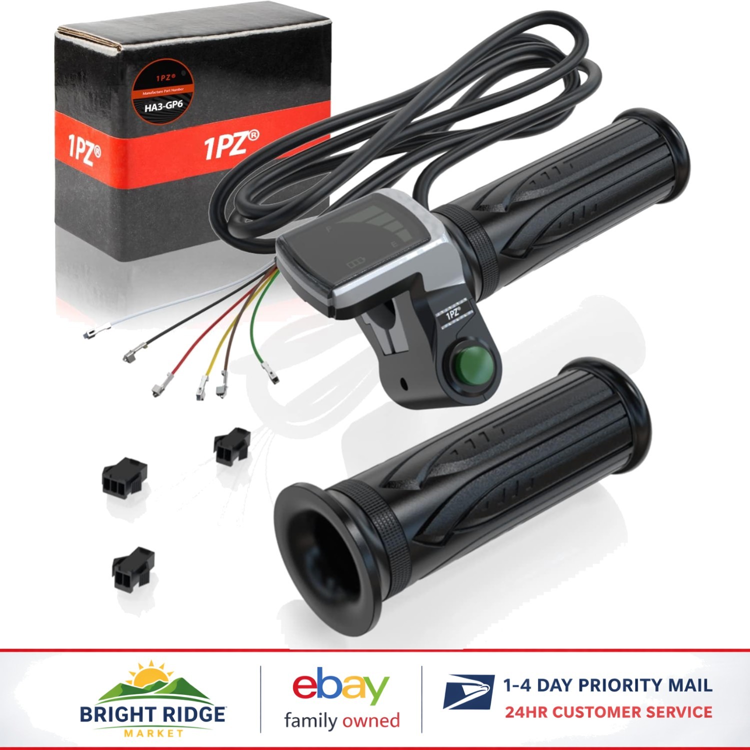 36V Throttle Grip with Waterproof LCD Display for Electric Bike or Scooter