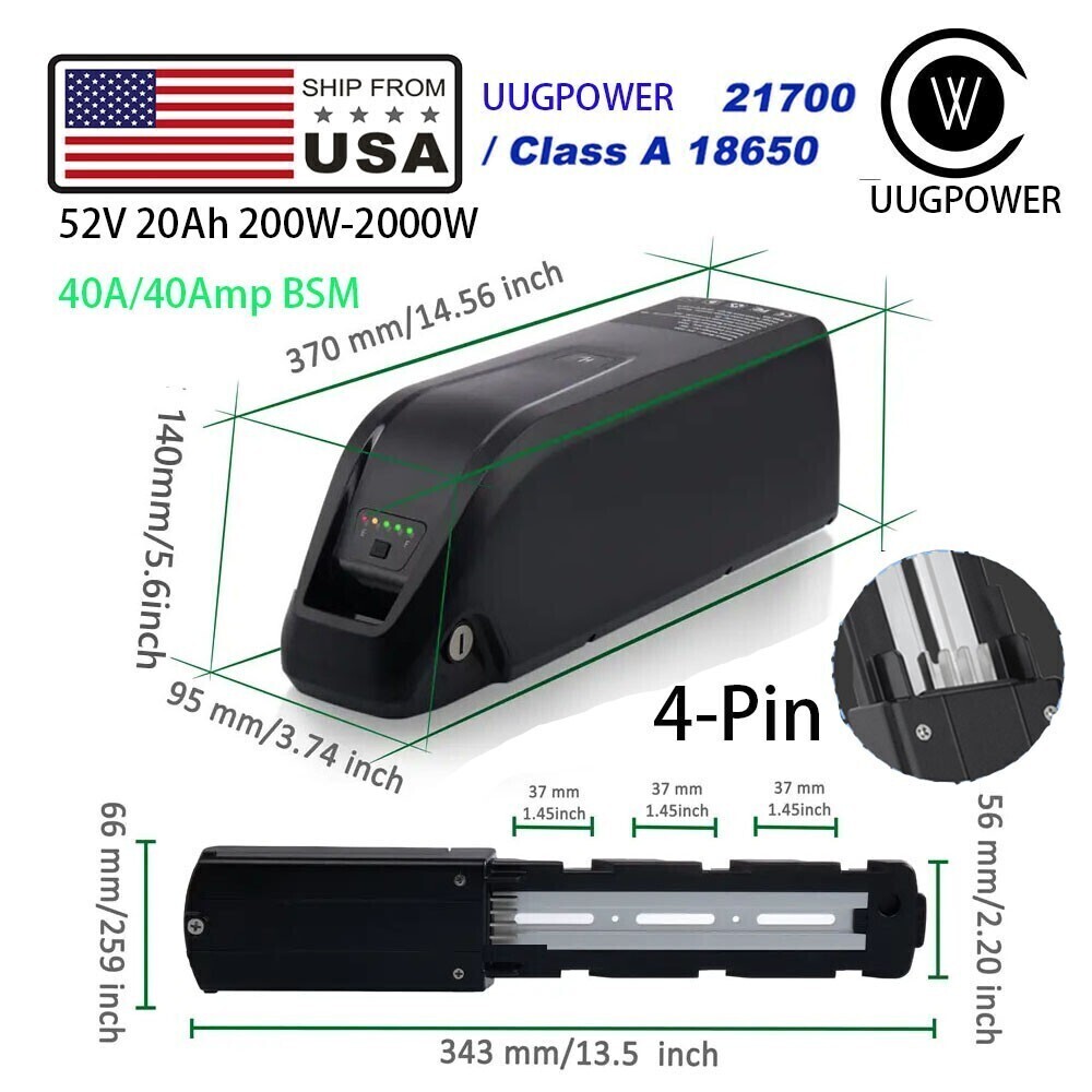 52V 20AH Hailong Ebike Battery for 200W-2000W Electric Motor Bike BMS Charger
